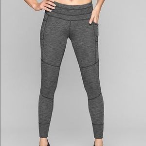 Grey Athleta leggings with pockets